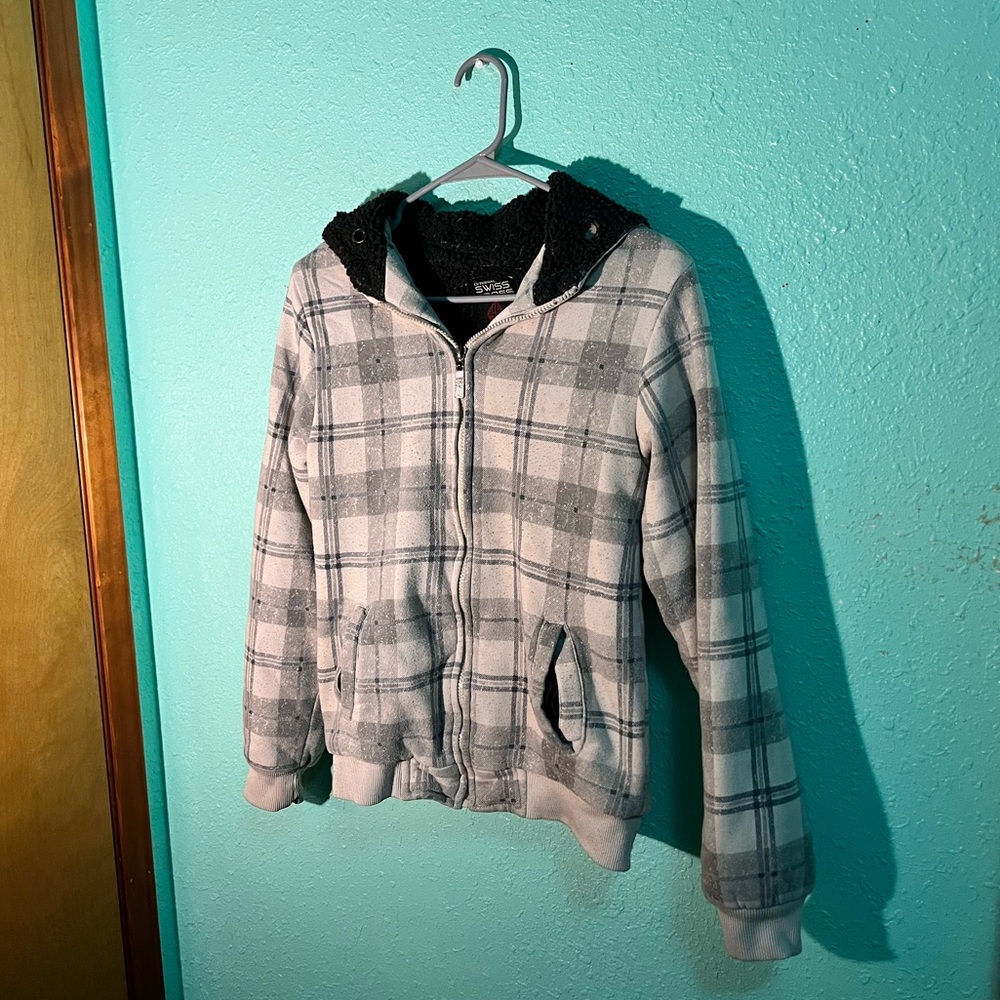 Kid’s Original Swiss Cross Fleece Flannel Zip-Up Hoodie